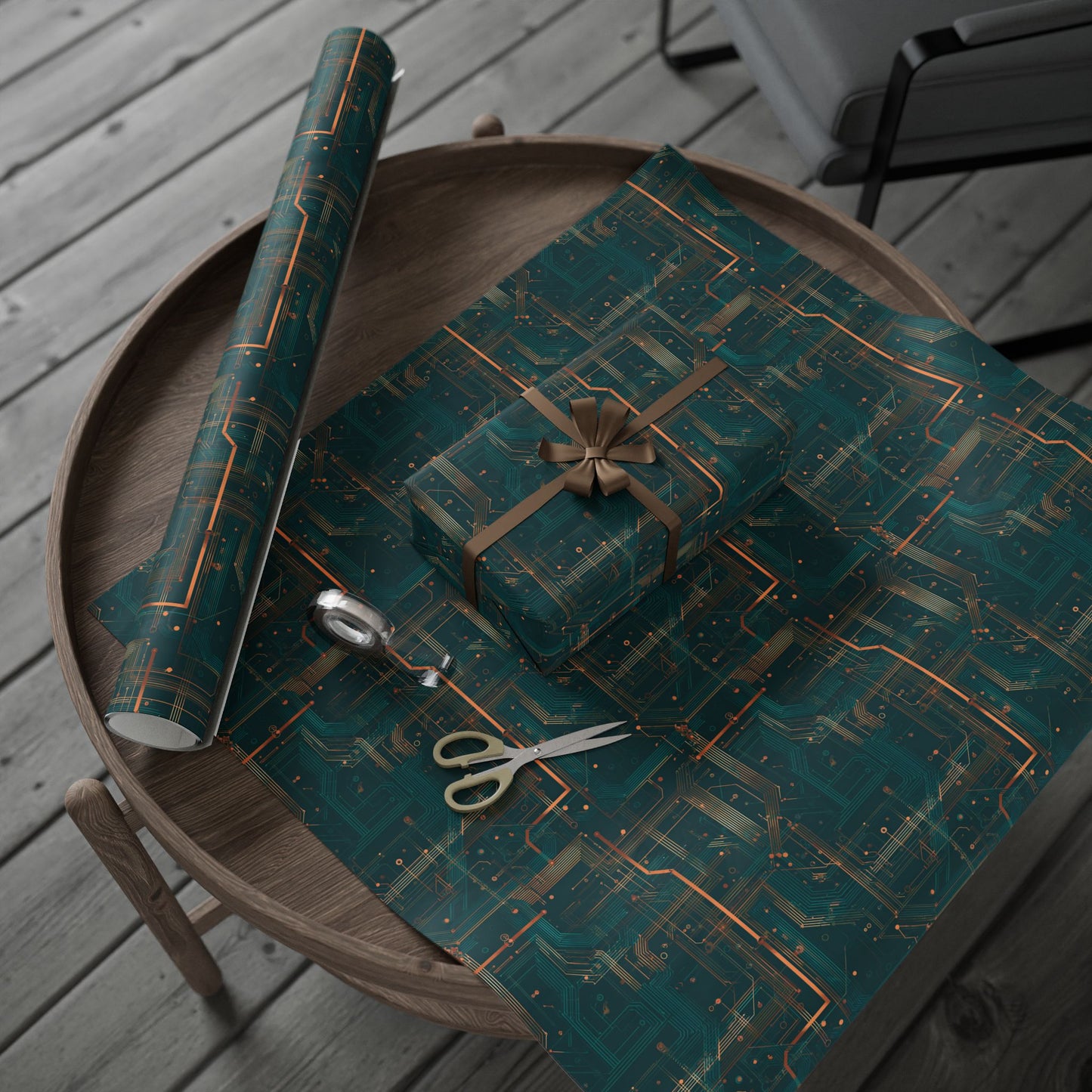 Circuit Board Pattern Wrapping Paper — Trace No. 002