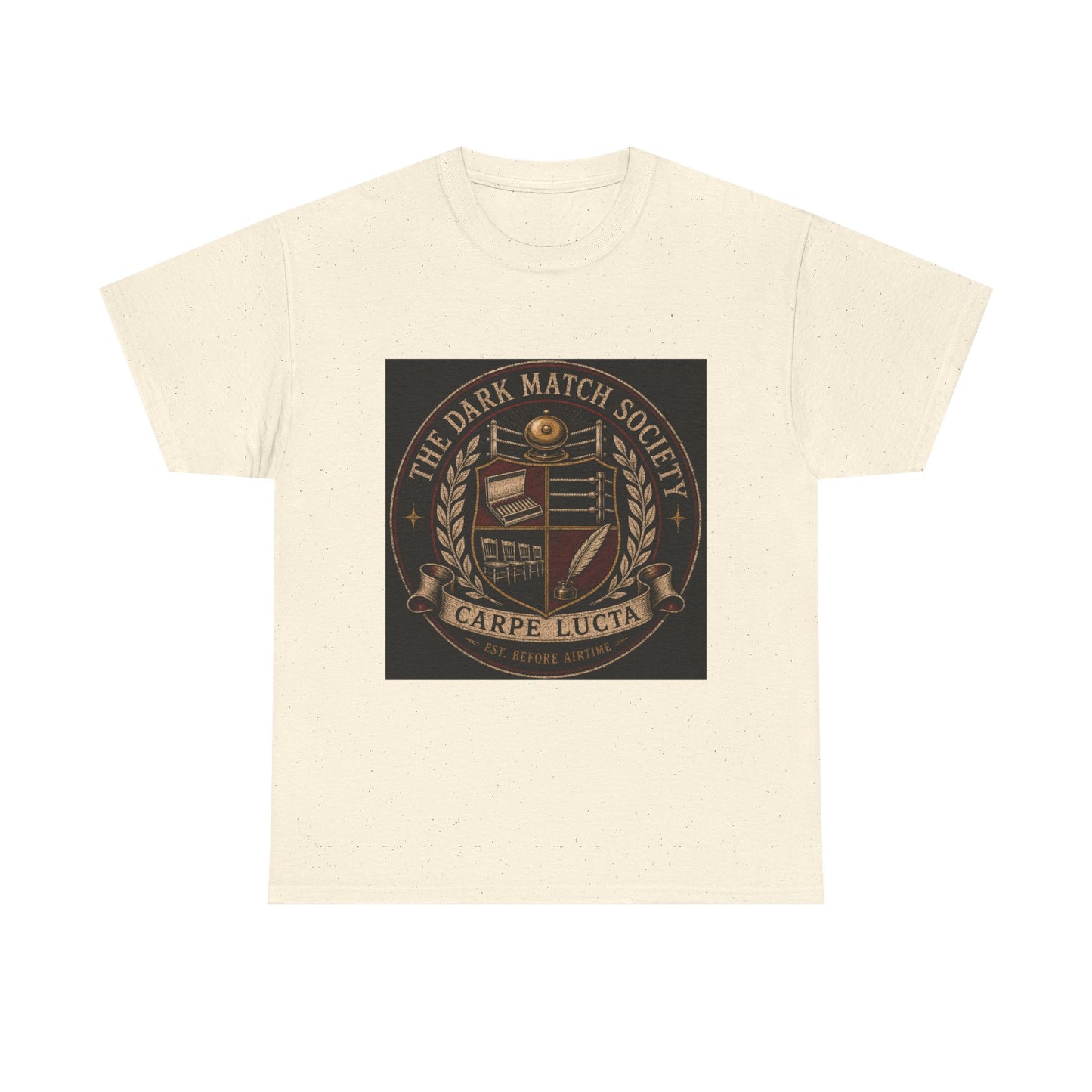 Dark Match Society Crest T-Shirt — 'Carpe Lucta' Vintage Emblem Tee