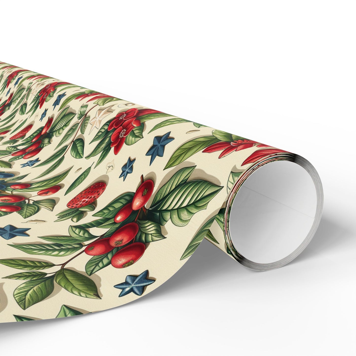 Festive Floral Wrapping Paper for Holidays and Celebrations