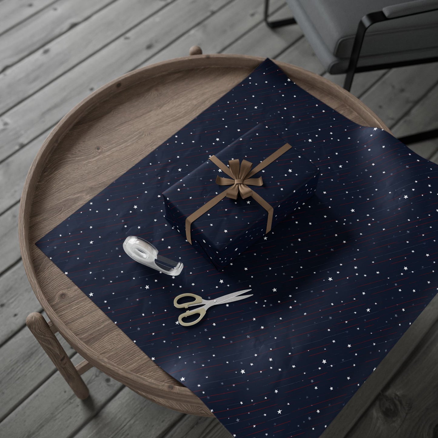 Stars & Stripes Patriotic Wrapping Paper — Red, White & Navy | Independence Day Gift Wrap