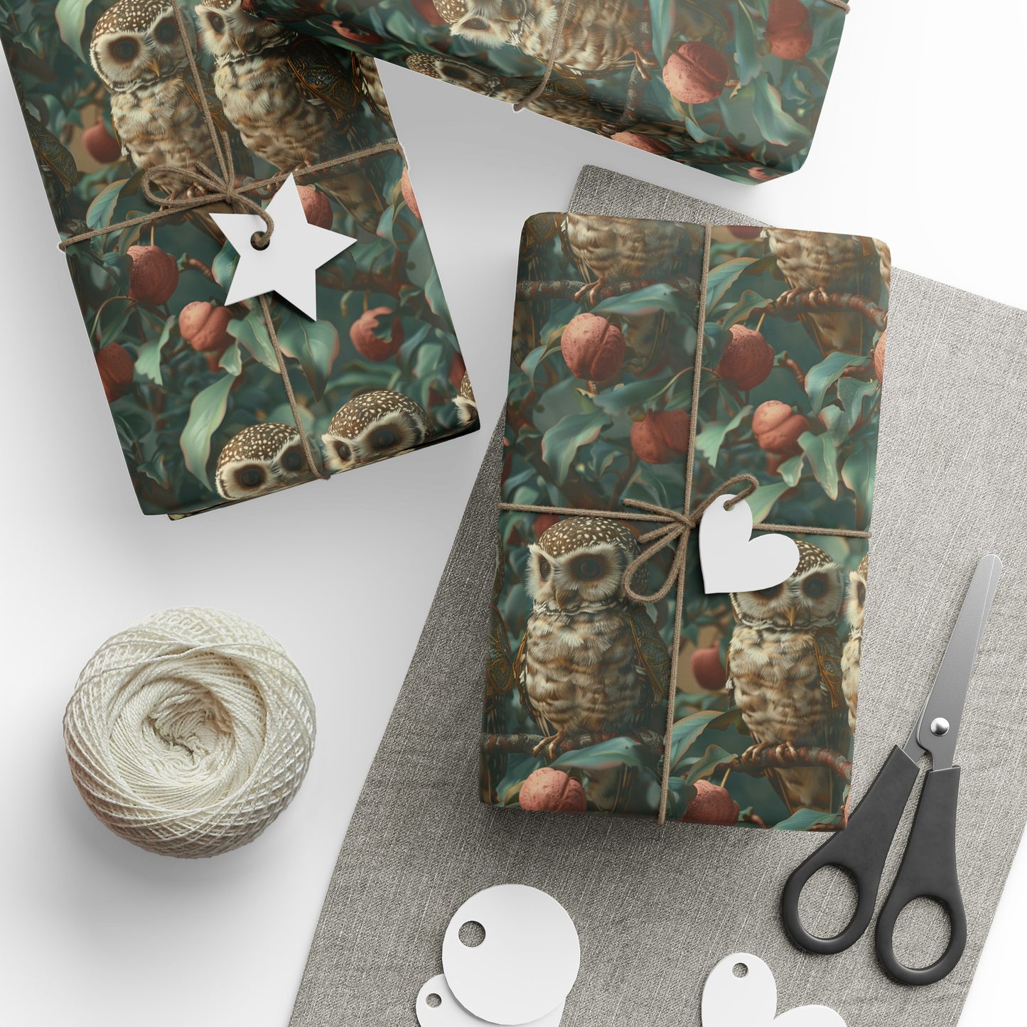 Baby Owls At Night Wrapping Paper