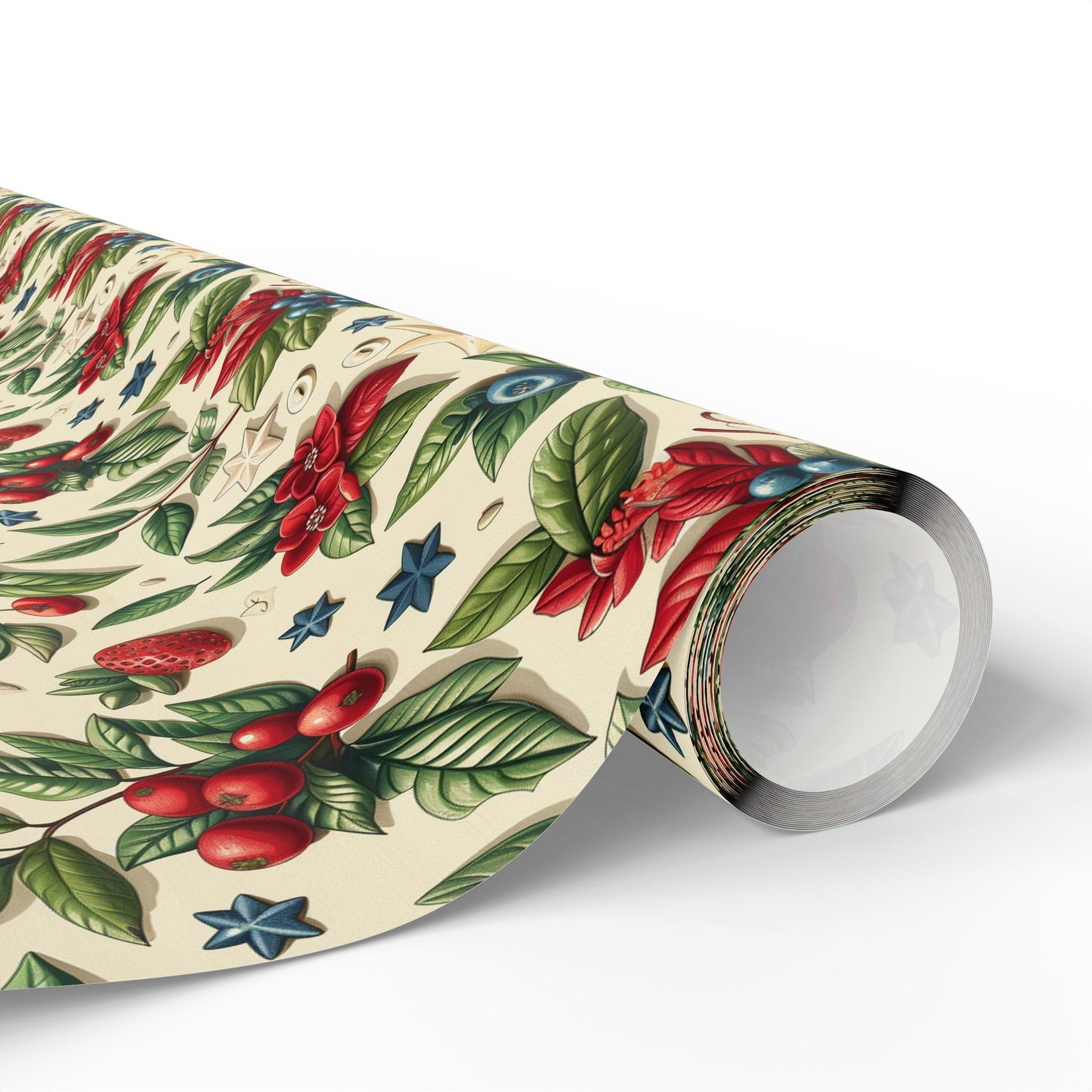 Festive Floral Wrapping Paper for Holidays and Celebrations