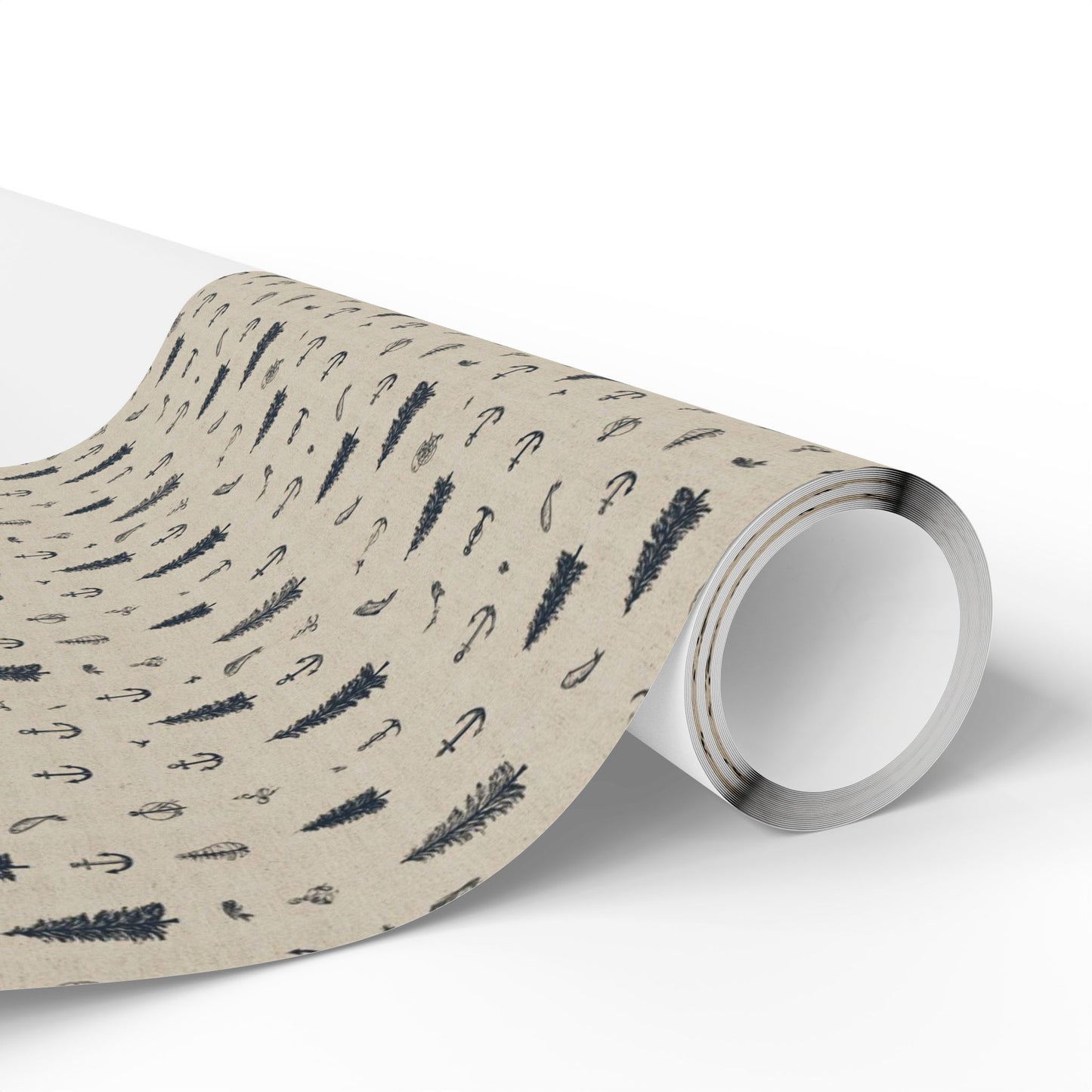 Rustic Outdoor Gift Wrap | Fishing Lures, Anchors & Pine Trees | All-Season Wrapping Paper