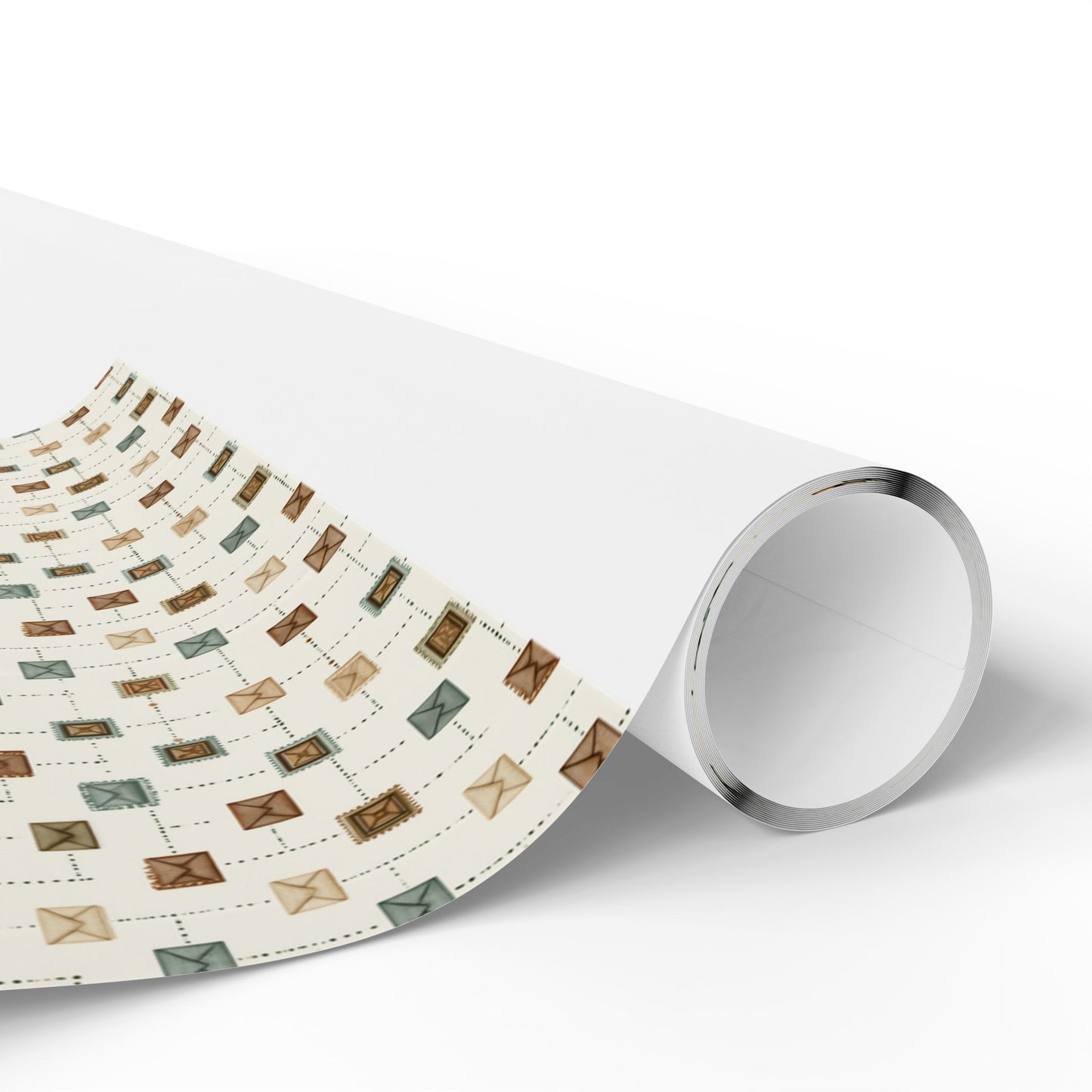 Postal System Wrapping Paper | Vintage Envelope & Postmark Pattern | All-Season Gift Wrap