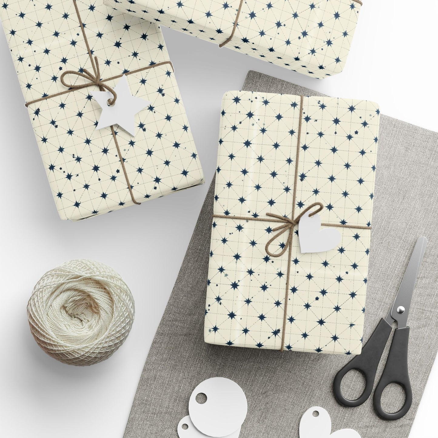 Minimalist Star Grid Wrapping Paper