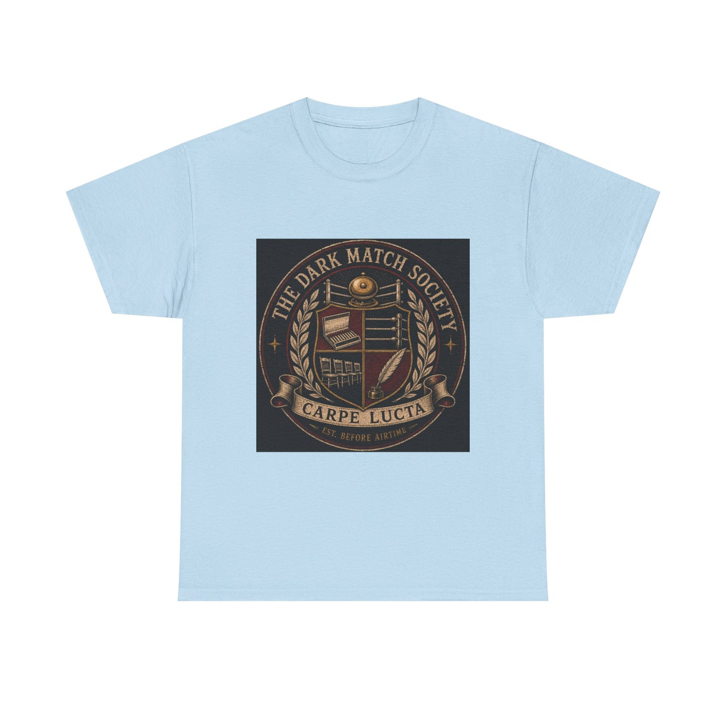 Dark Match Society Crest T-Shirt — 'Carpe Lucta' Vintage Emblem Tee