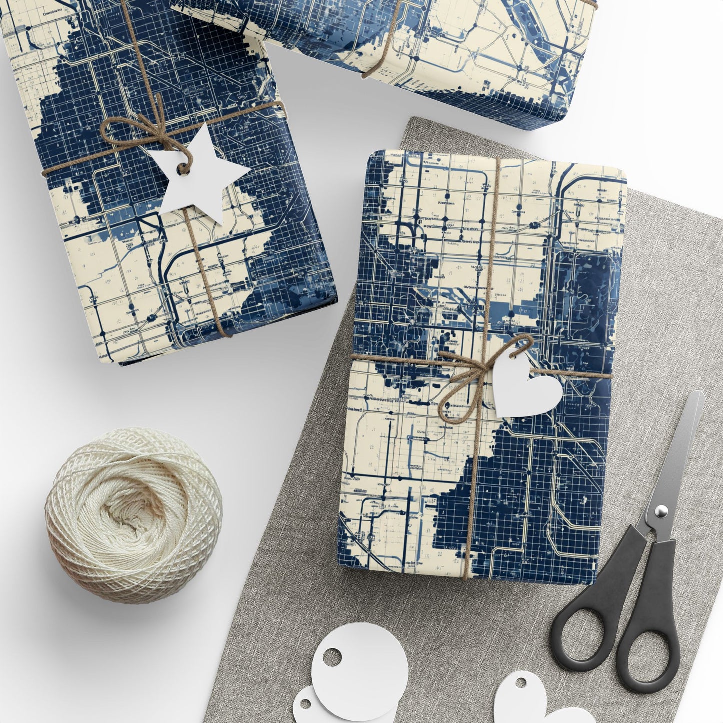 Utility & Infrastructure Map Wrapping Paper — Grid No. 003