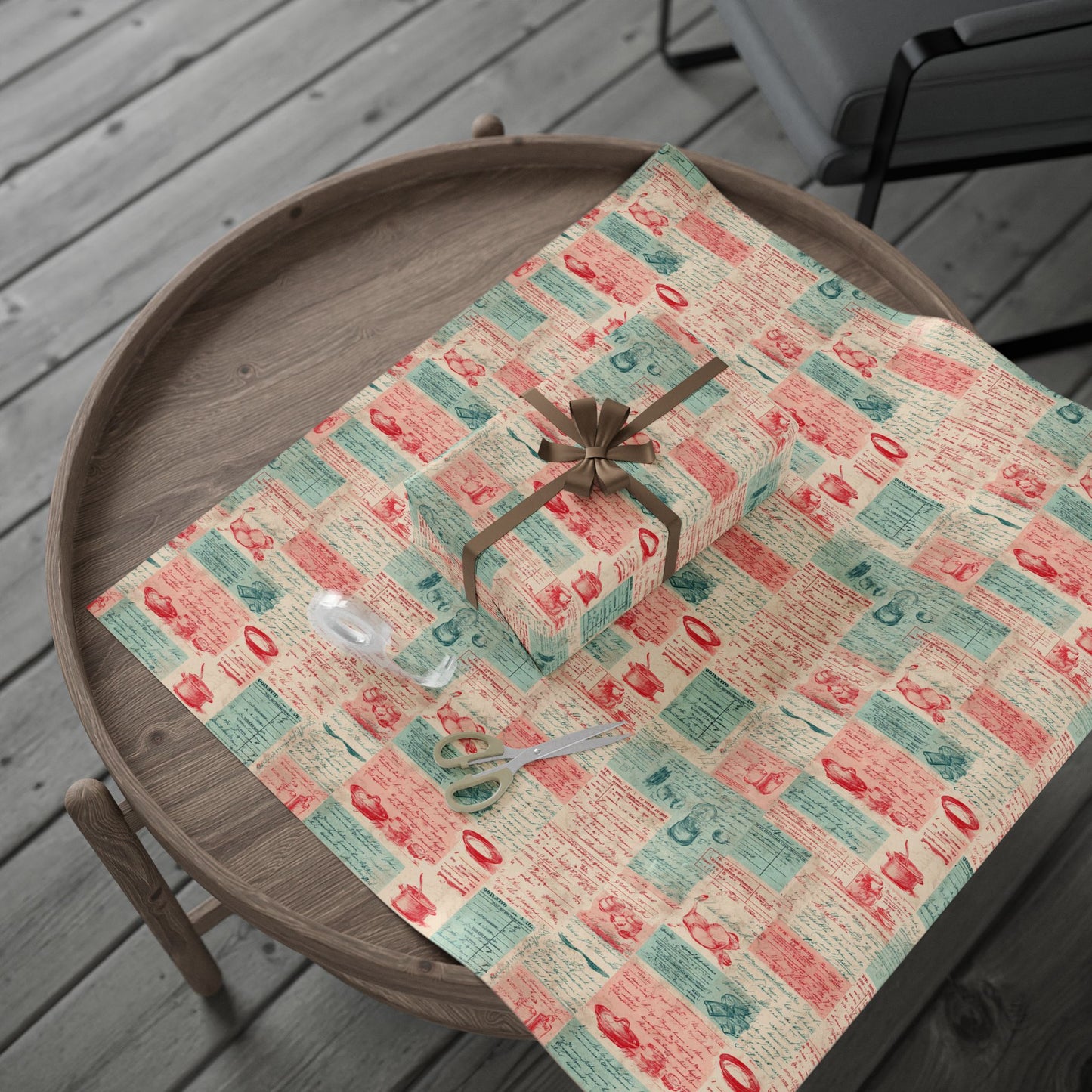 Retro Diner Pattern Wrapping Paper — Menu No. 004