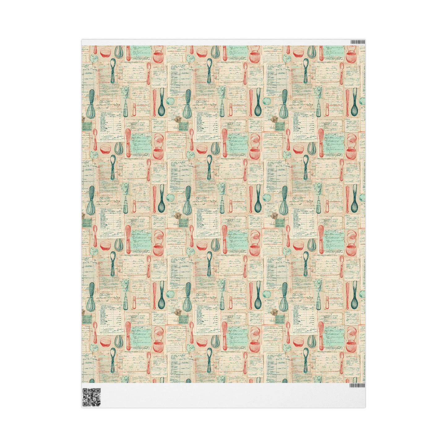 Retro Diner Pattern Wrapping Paper — Menu No. 001