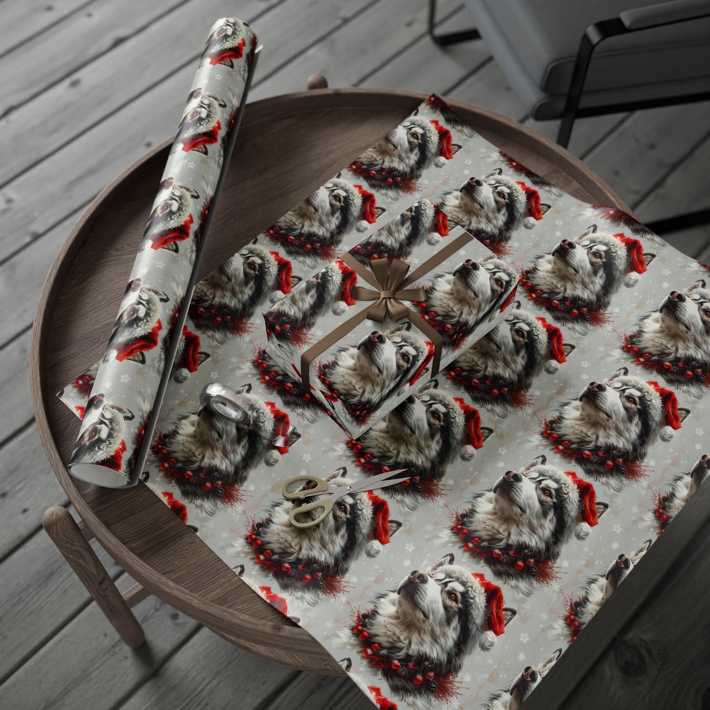Husky Santa Wrapping Papers