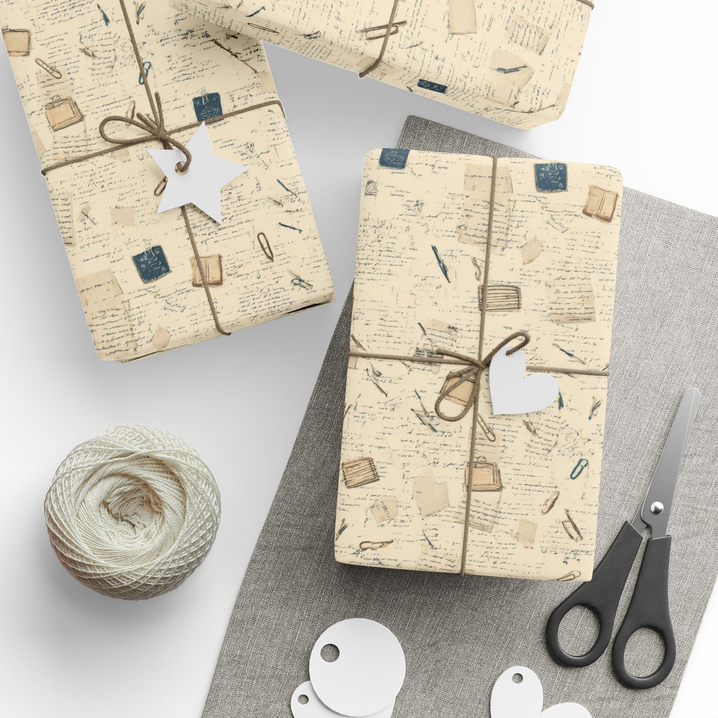 Marginalia & Notes Pattern Wrapping Paper — Page No. 001