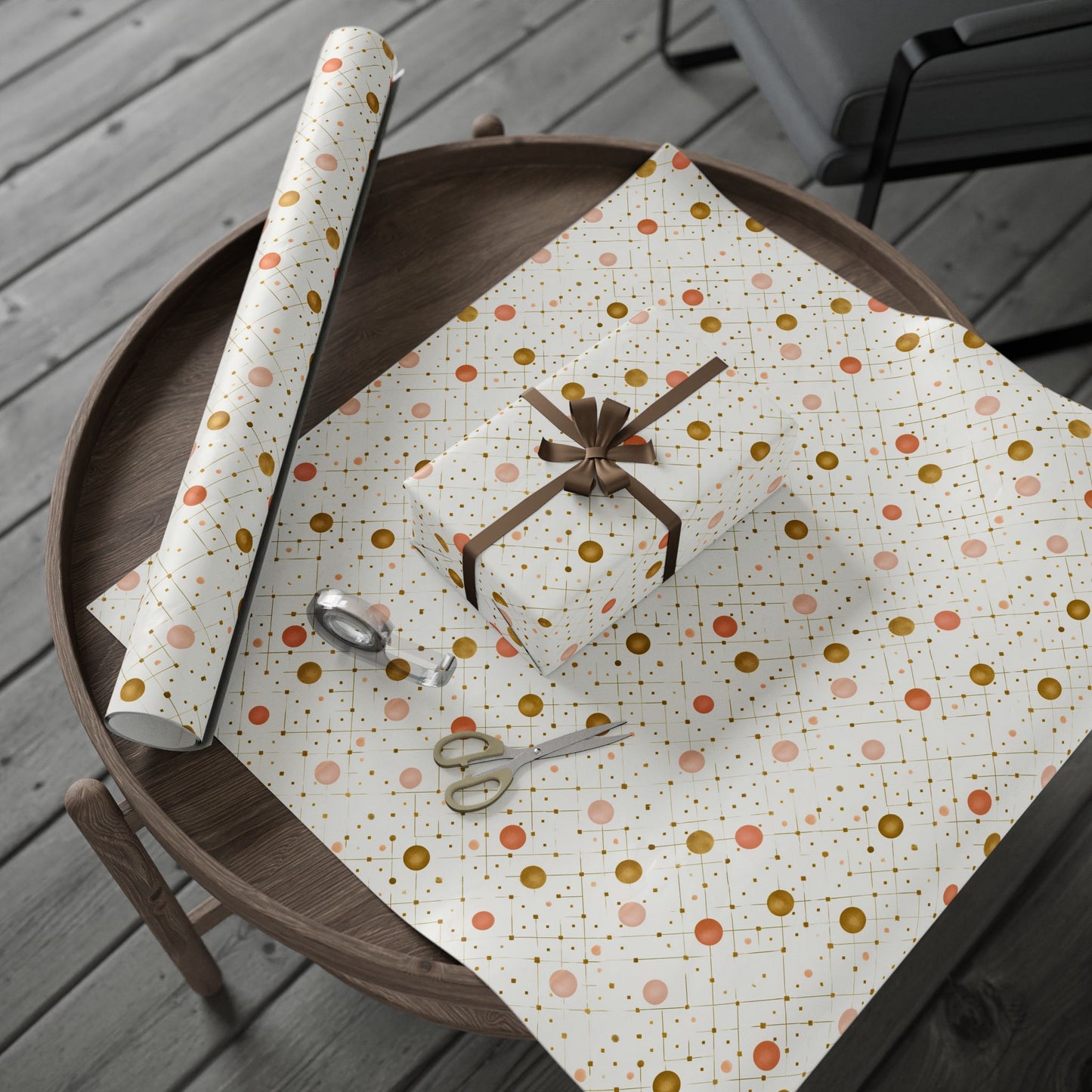 Geometric Celebration Grid Wrapping Paper