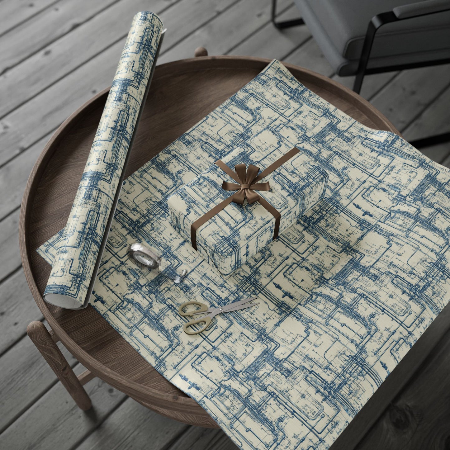 Utility & Infrastructure Map Wrapping Paper — Grid No. 002