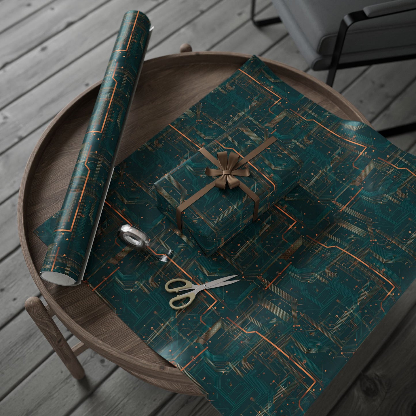 Circuit Board Pattern Wrapping Paper — Trace No. 002