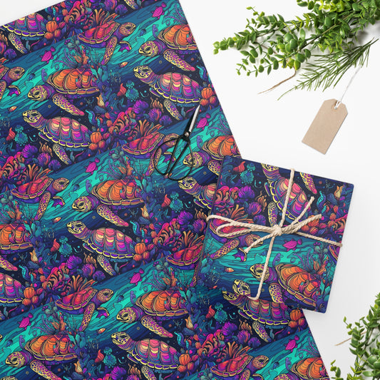 Psychedelic Turtles Wrapping Paper