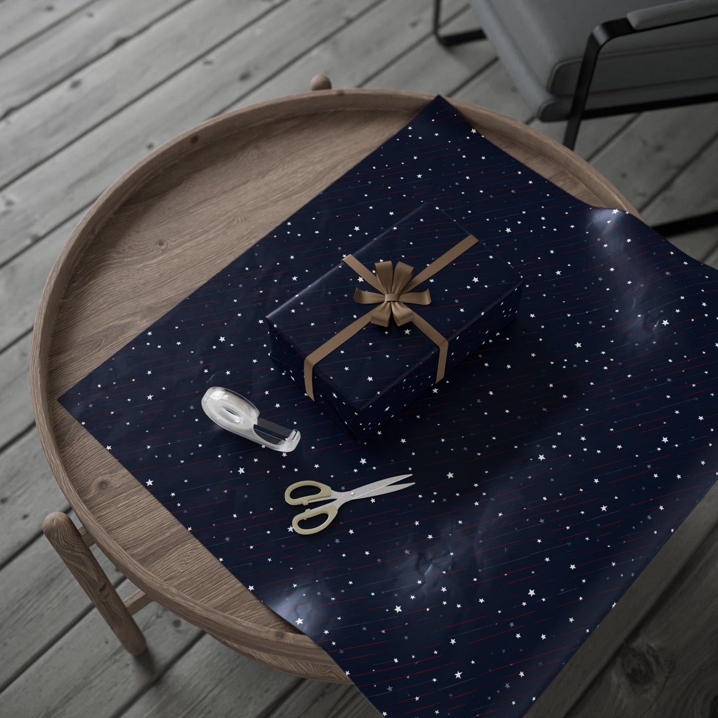 Stars & Stripes Patriotic Wrapping Paper — Red, White & Navy | Independence Day Gift Wrap