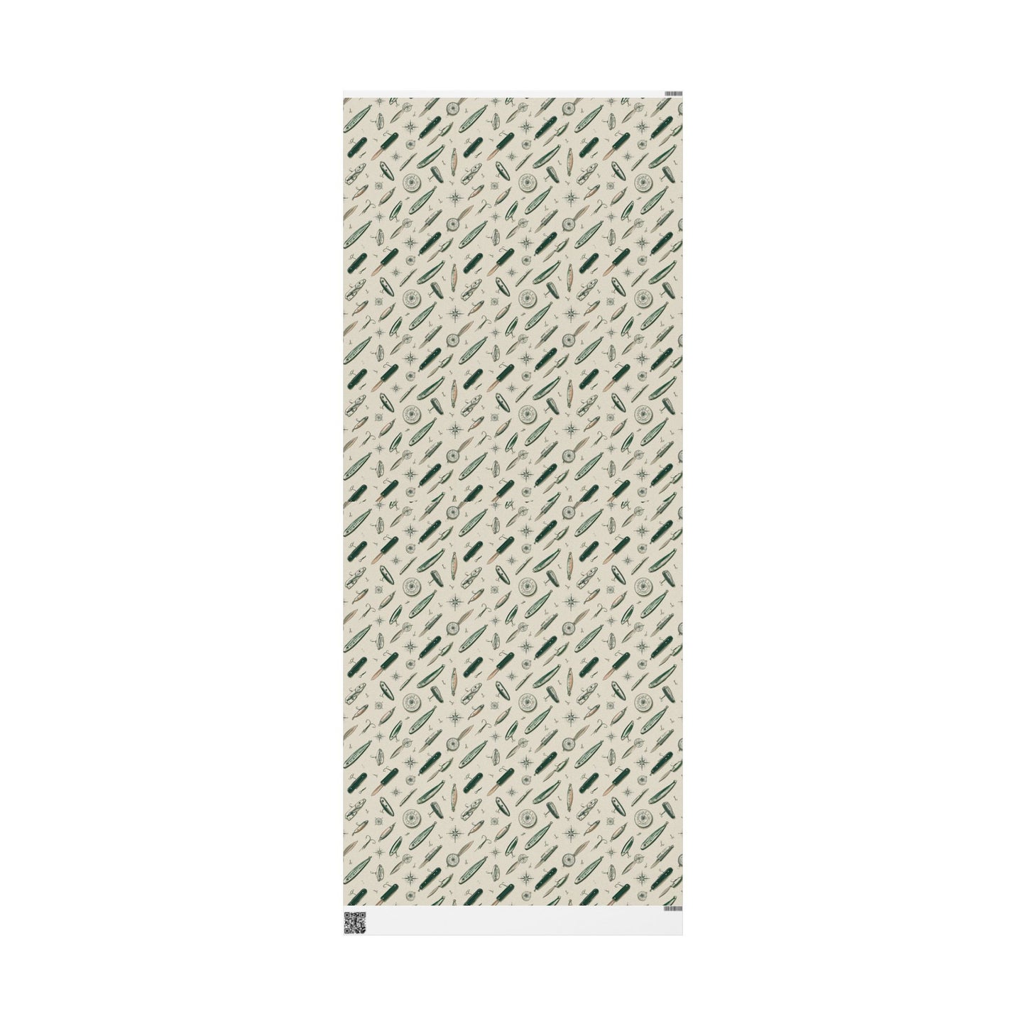 Outdoor Adventure Wrapping Paper — Fishing Lures, Compasses & Pocket Knives | Father's Day Gift Wrap