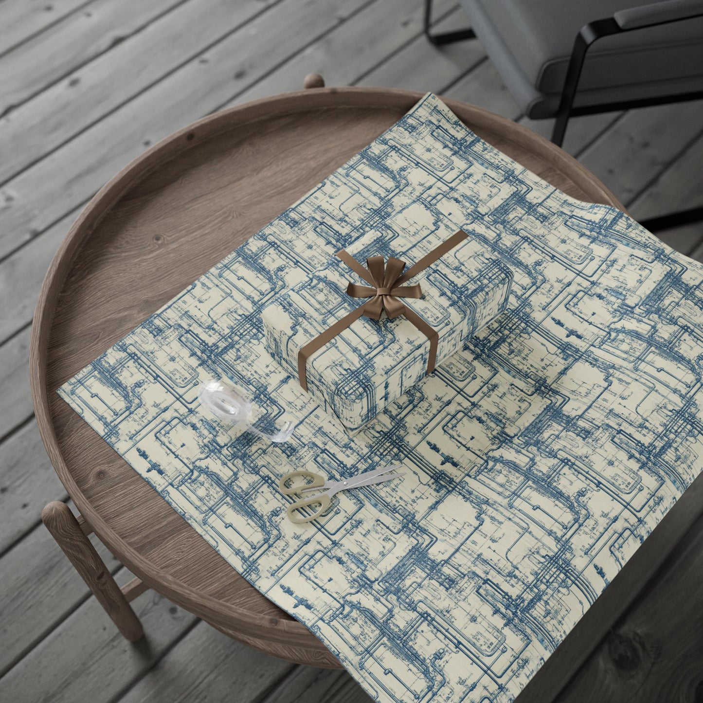 Utility & Infrastructure Map Wrapping Paper — Grid No. 002