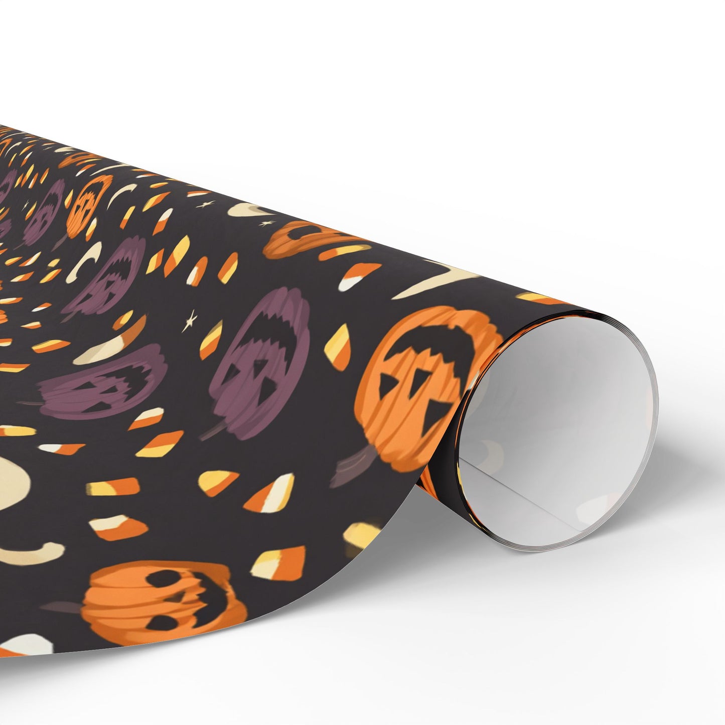 Halloween Wrapping Paper — Jack-o-Lanterns, Candy Corn & Moons | Spooky Gift Wrap