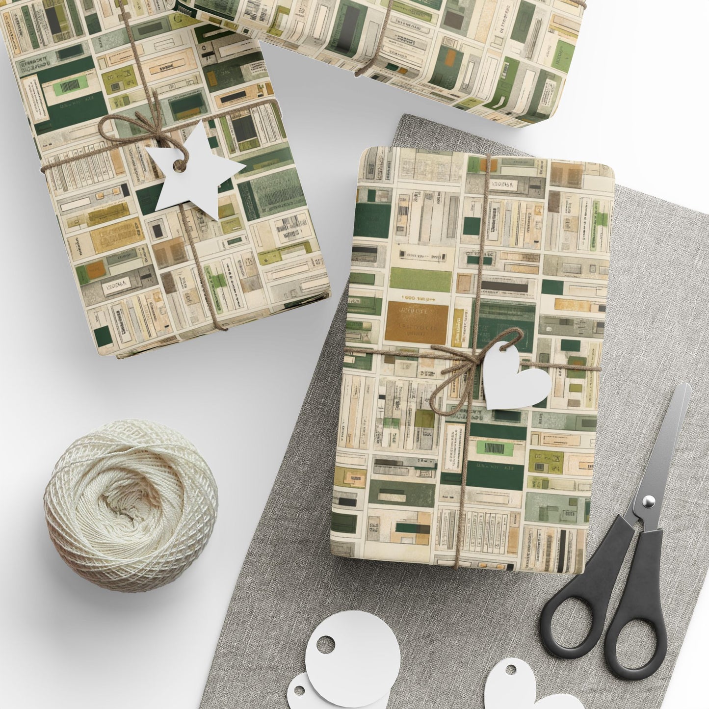 Library & Books Pattern Wrapping Paper — Collection No. 002