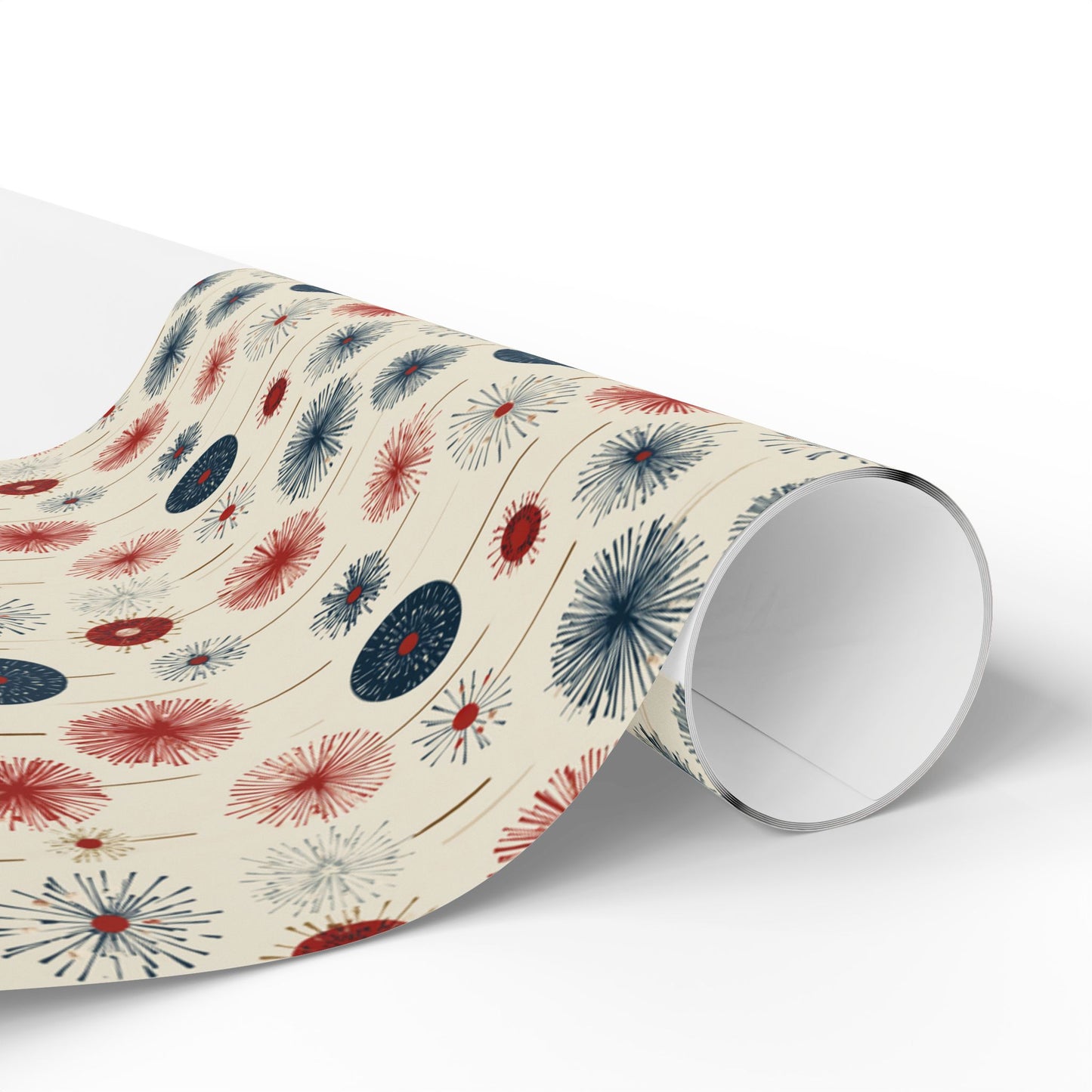 Geometric Firecracker & Sparkler Wrapping Paper | Fourth of July Holiday Gift Wrap
