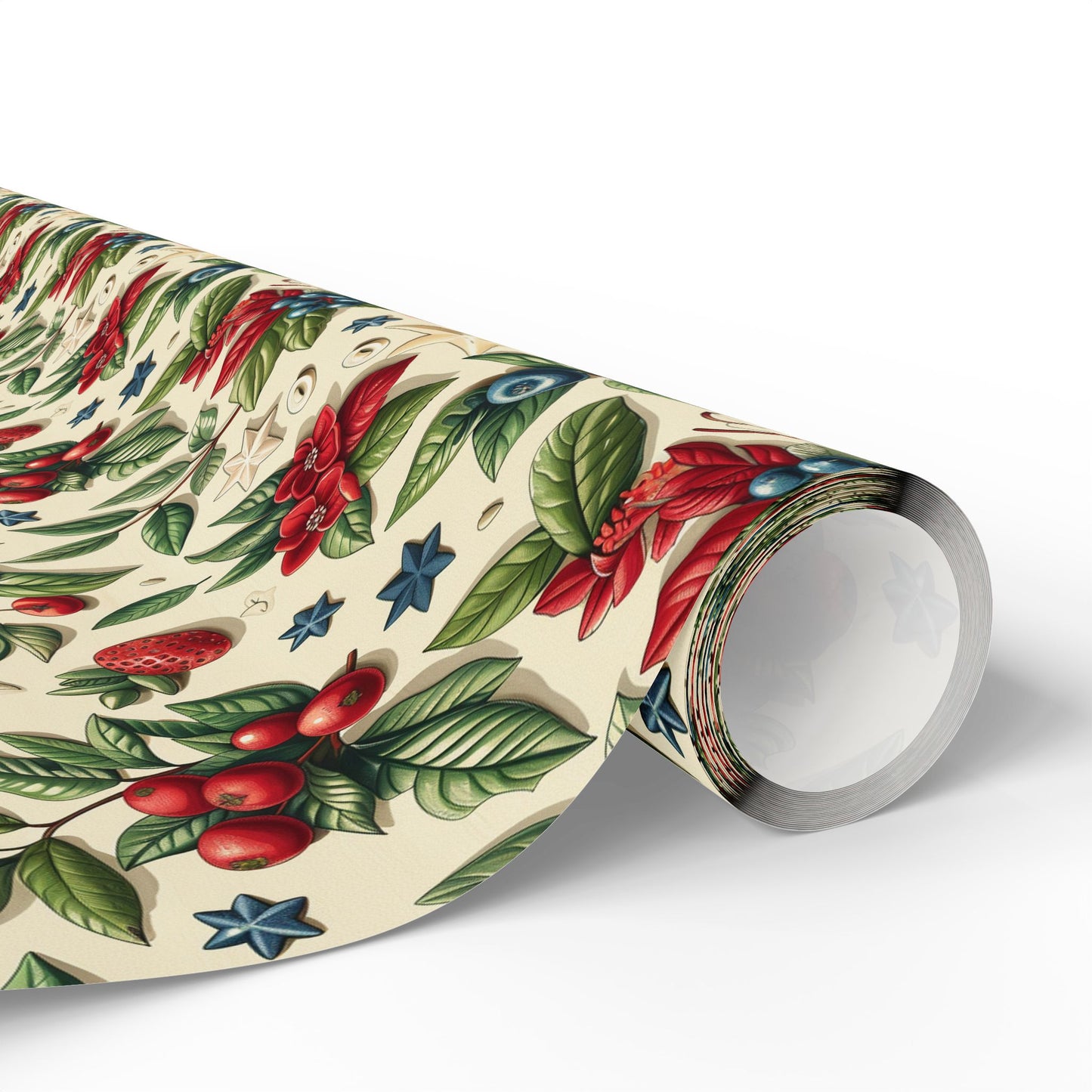 Festive Floral Wrapping Paper for Holidays and Celebrations