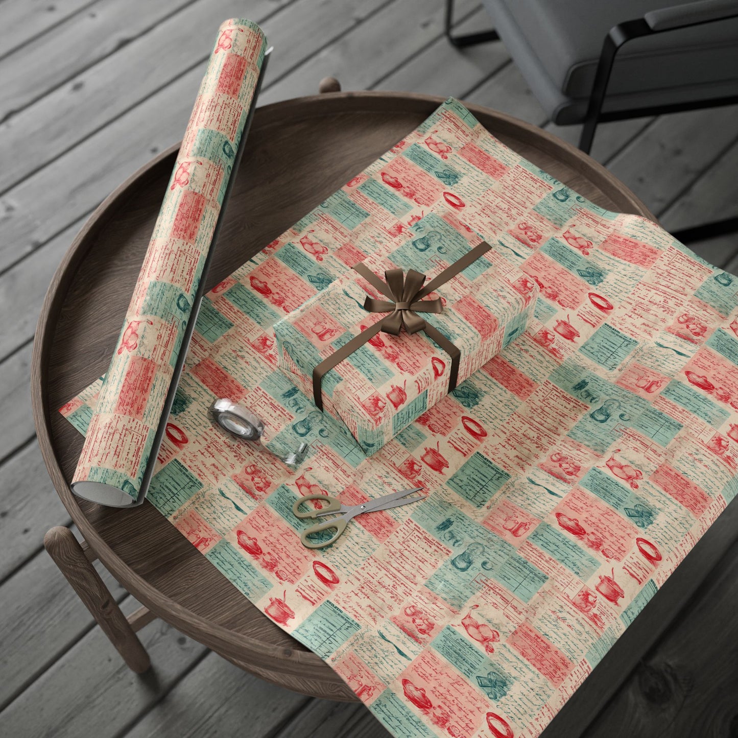Retro Diner Pattern Wrapping Paper — Menu No. 004