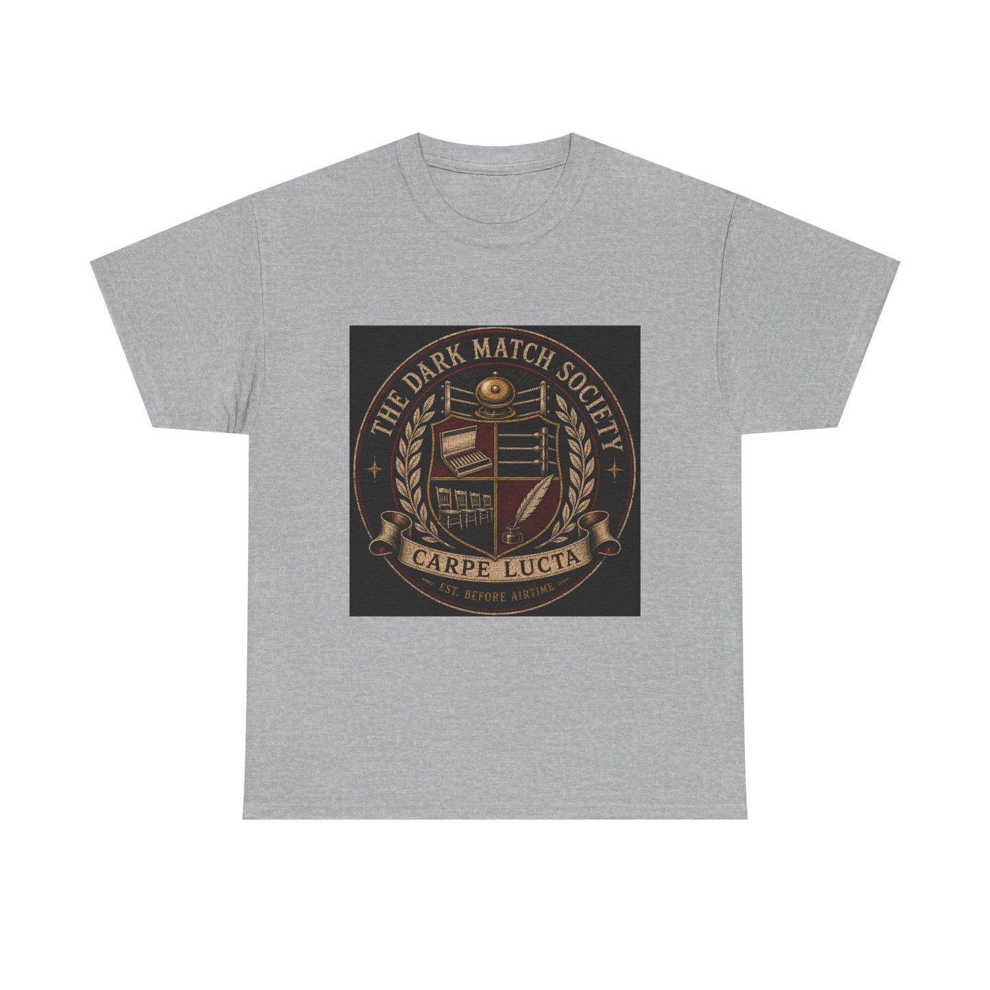Dark Match Society Crest T-Shirt — 'Carpe Lucta' Vintage Emblem Tee