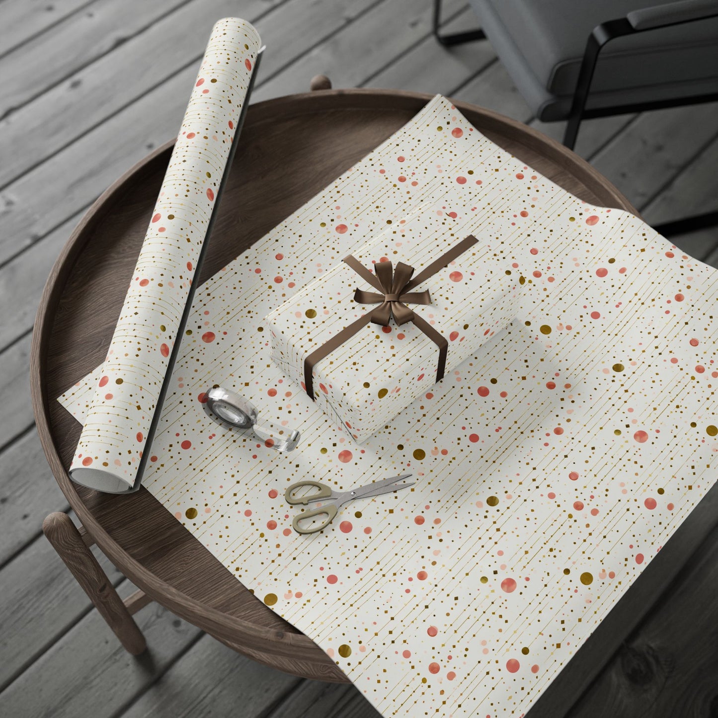 Geometric Celebration Grid Wrapping Paper