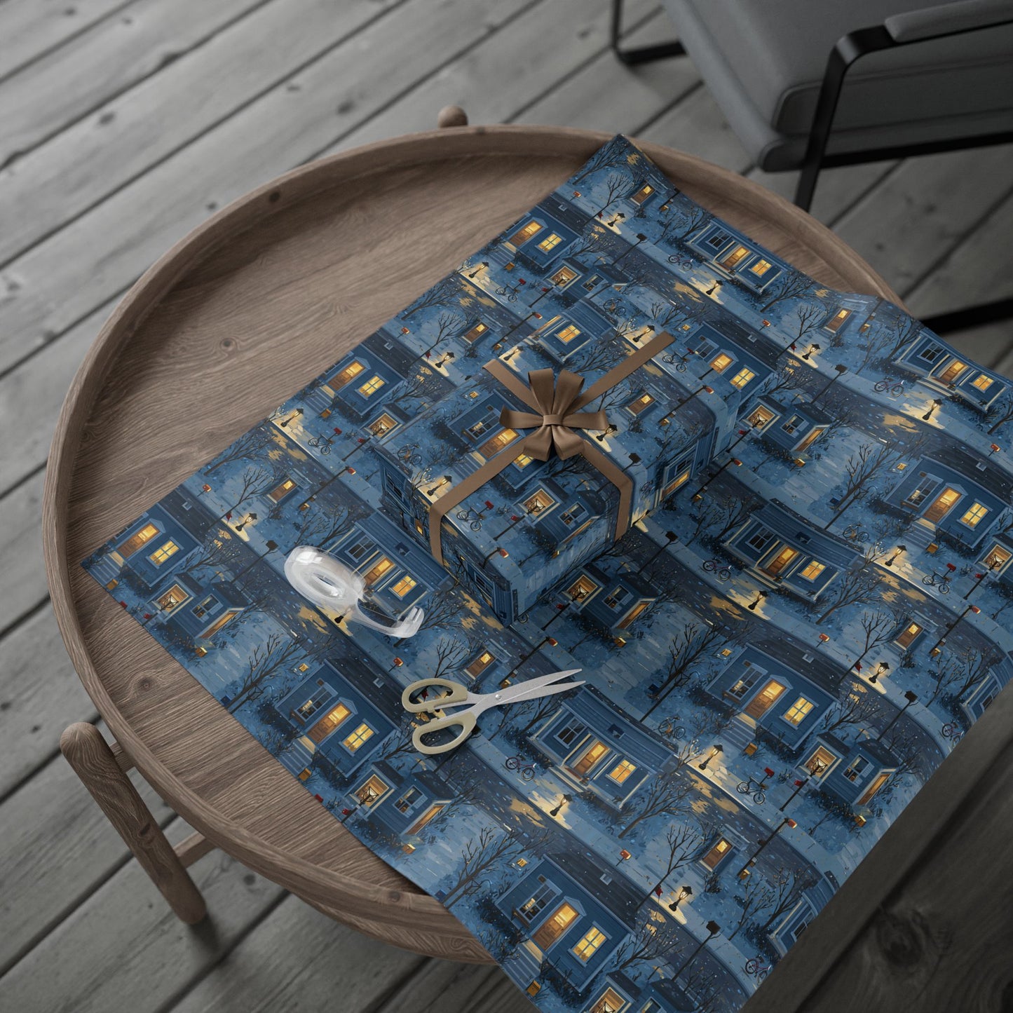 Neighborhood Map Pattern Wrapping Paper — District No. 002
