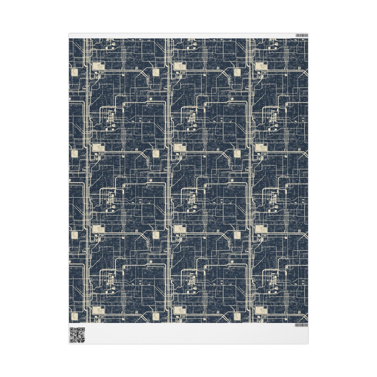 Utility & Infrastructure Map Wrapping Paper — Grid No. 001
