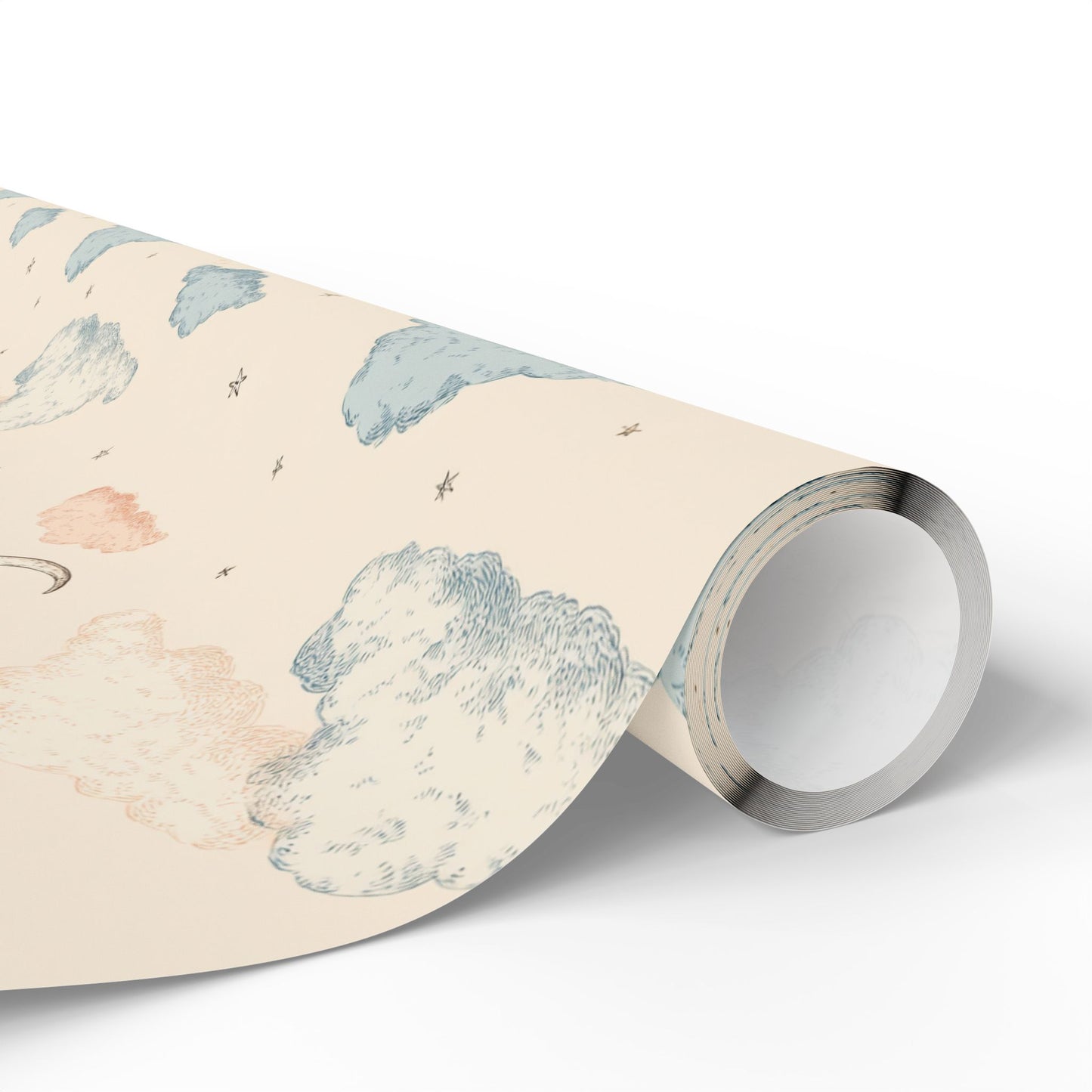 Celestial Wrapping Paper — Moons, Stars & Clouds | All-Occasion Gift Wrap