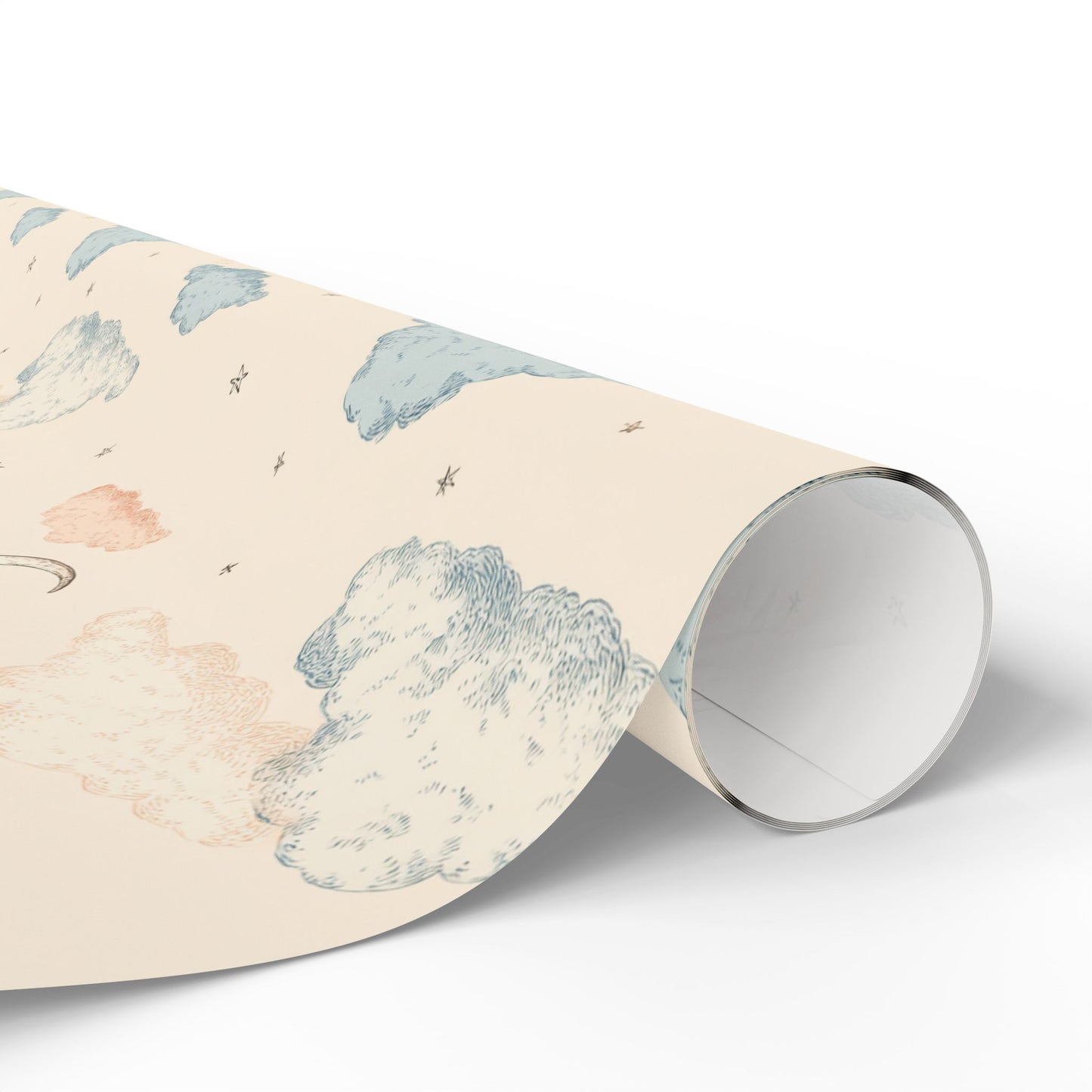 Celestial Wrapping Paper — Moons, Stars & Clouds | All-Occasion Gift Wrap