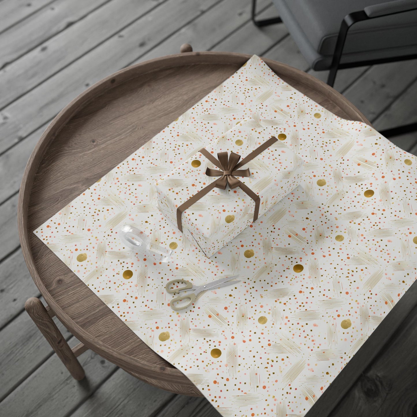 Geometric Celebration Grid Wrapping Paper