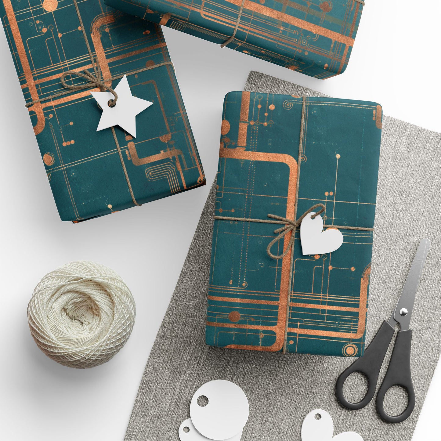 Circuit Board Pattern Wrapping Paper — Trace No. 003