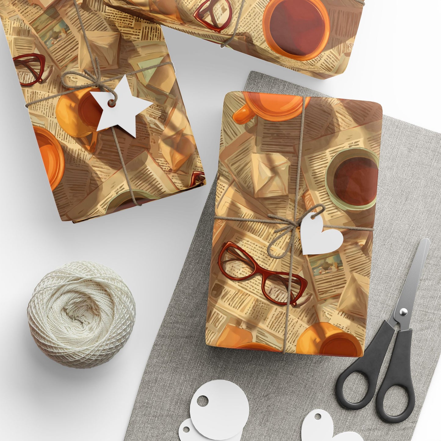 Newspaper Typography Pattern Wrapping Paper — Edition No. 002