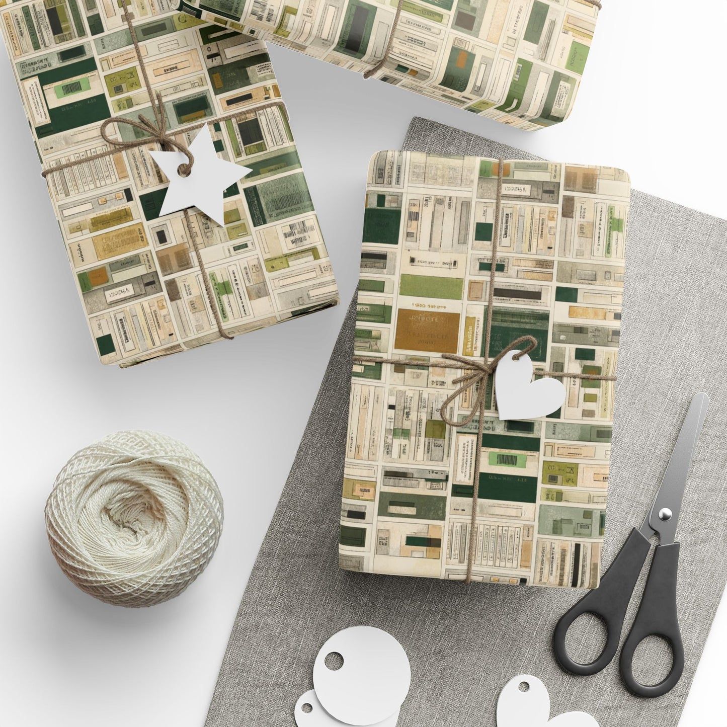 Library & Books Pattern Wrapping Paper — Collection No. 002
