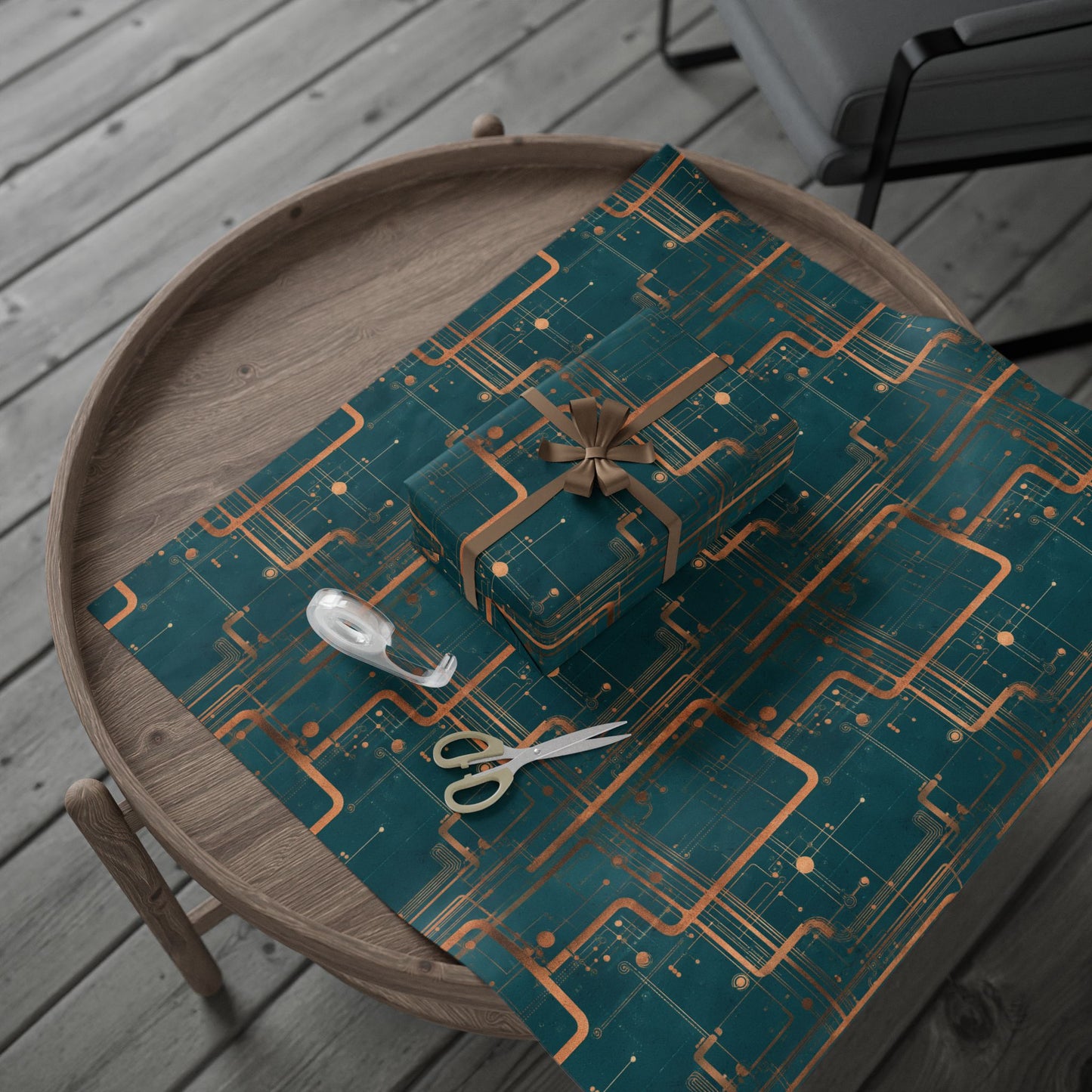 Circuit Board Pattern Wrapping Paper — Trace No. 003
