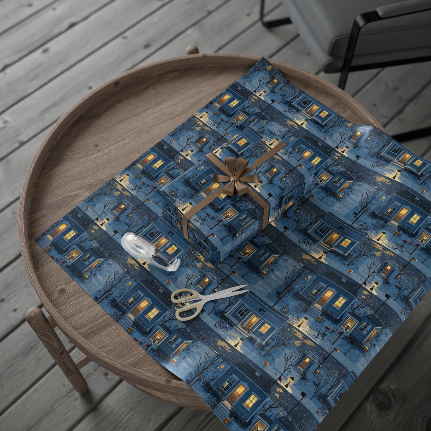 Neighborhood Map Pattern Wrapping Paper — District No. 002