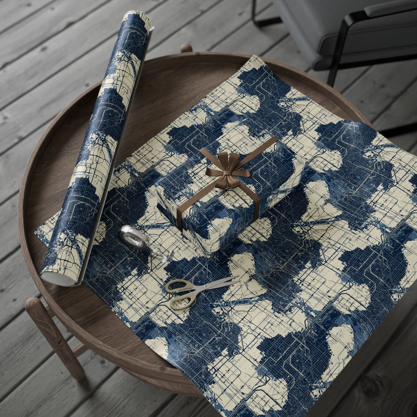 Utility & Infrastructure Map Wrapping Paper — Grid No. 003