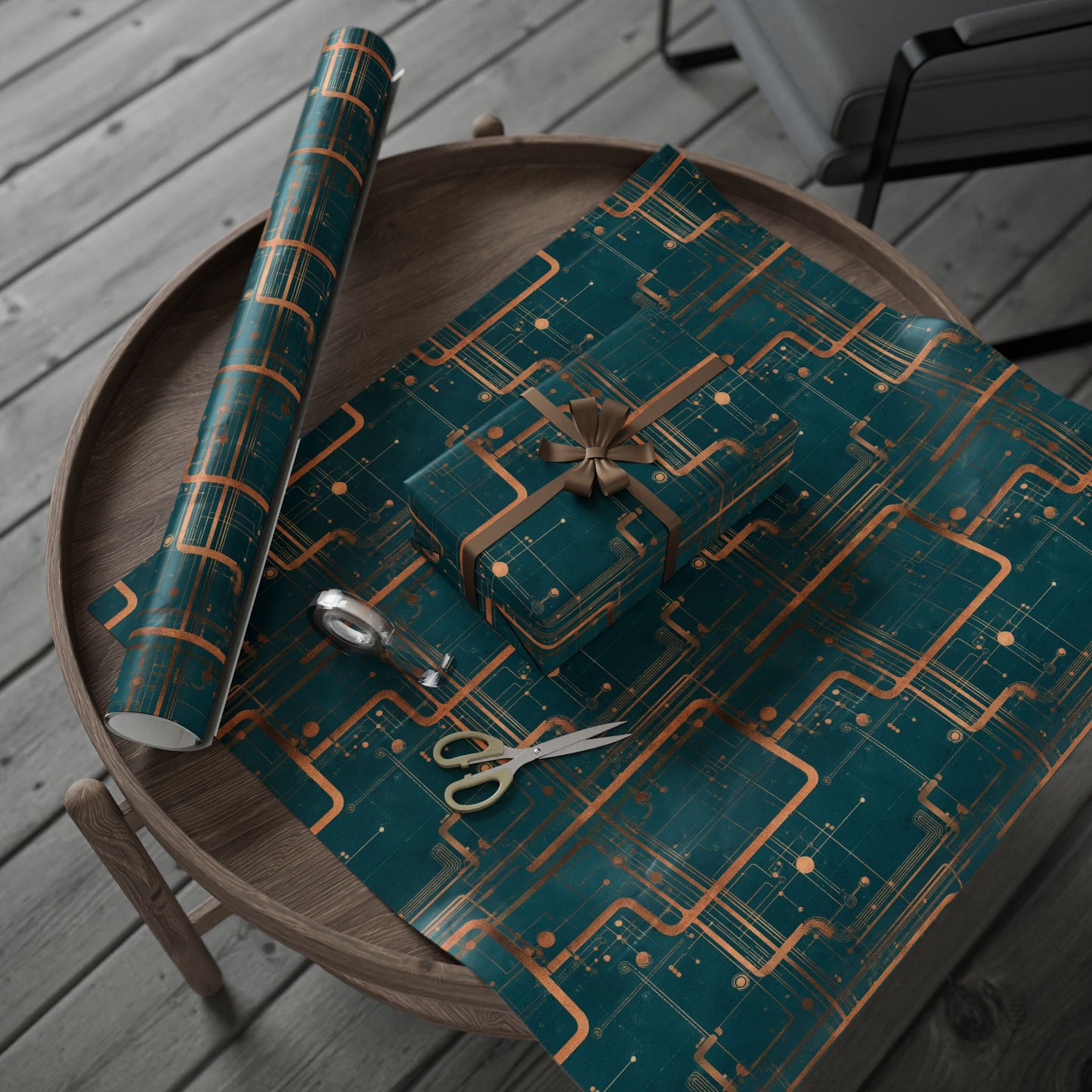 Circuit Board Pattern Wrapping Paper — Trace No. 003