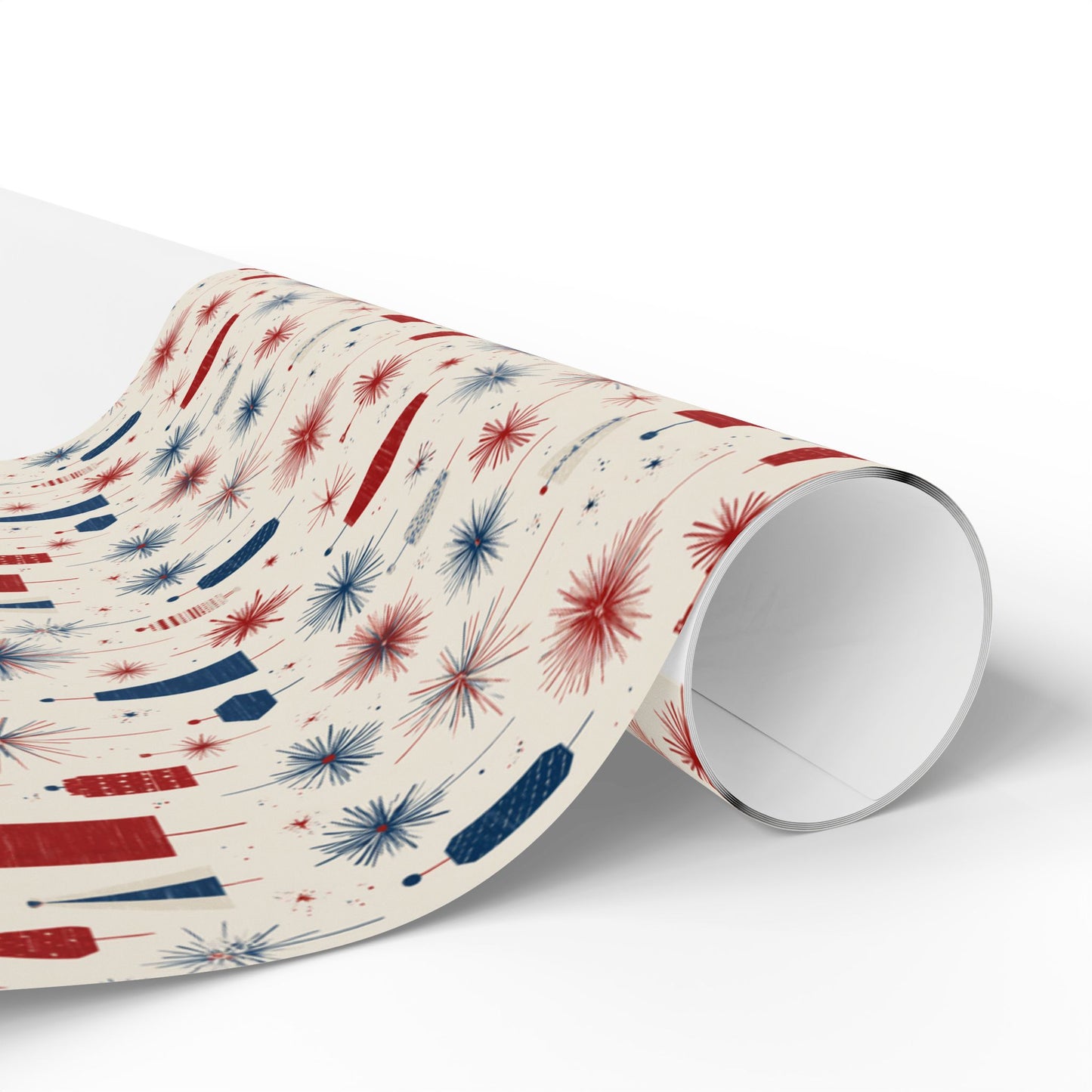 Geometric Firecracker & Sparkler Wrapping Paper | Fourth of July Holiday Gift Wrap