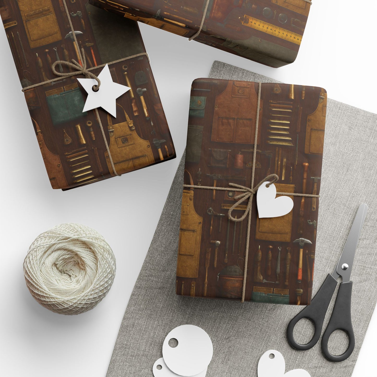 Workshop & Tools Pattern Wrapping Paper — Bench No. 002