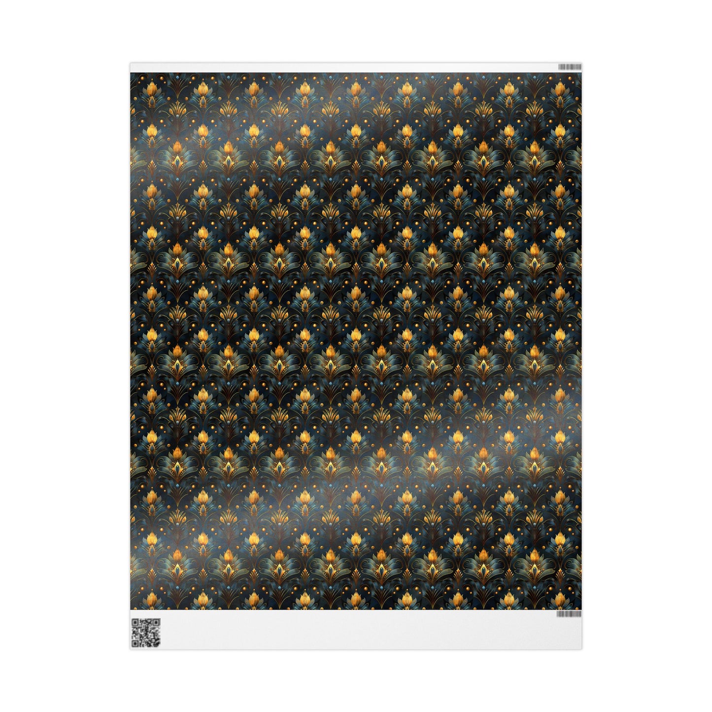 Elegant Art Deco – Gold and Blue Floral Geometric Pattern