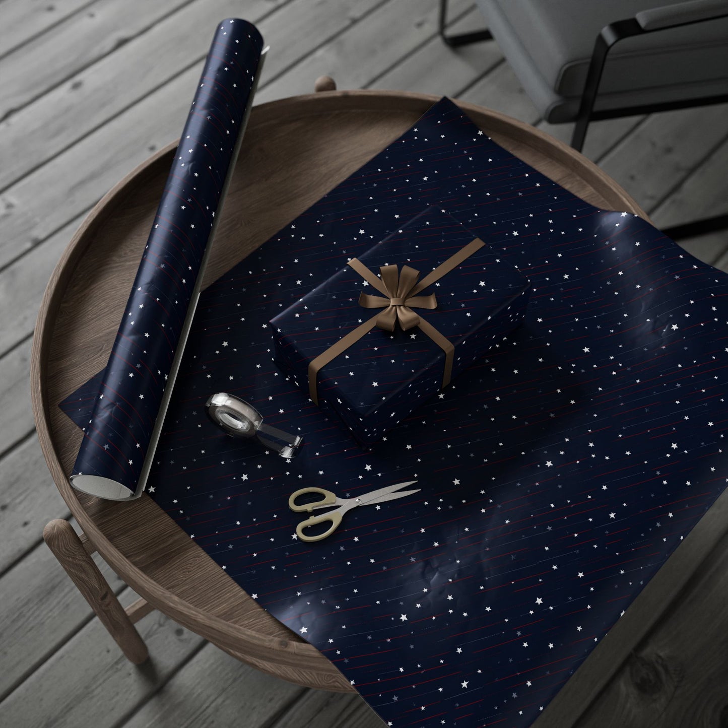 Stars & Stripes Patriotic Wrapping Paper — Red, White & Navy | Independence Day Gift Wrap