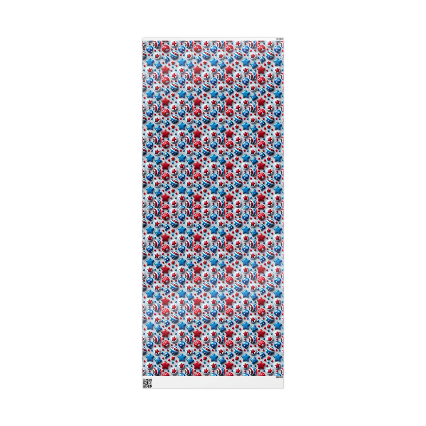 Patriotic Wrapping Paper - Red, White & Blue Stars Design