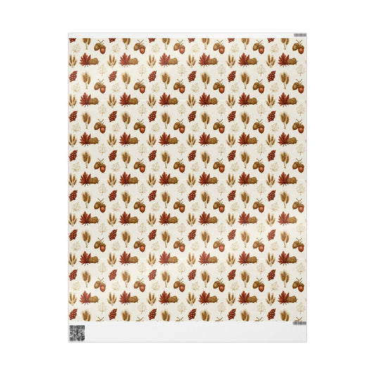 Acorns & Maple Leaves Wrapping Paper