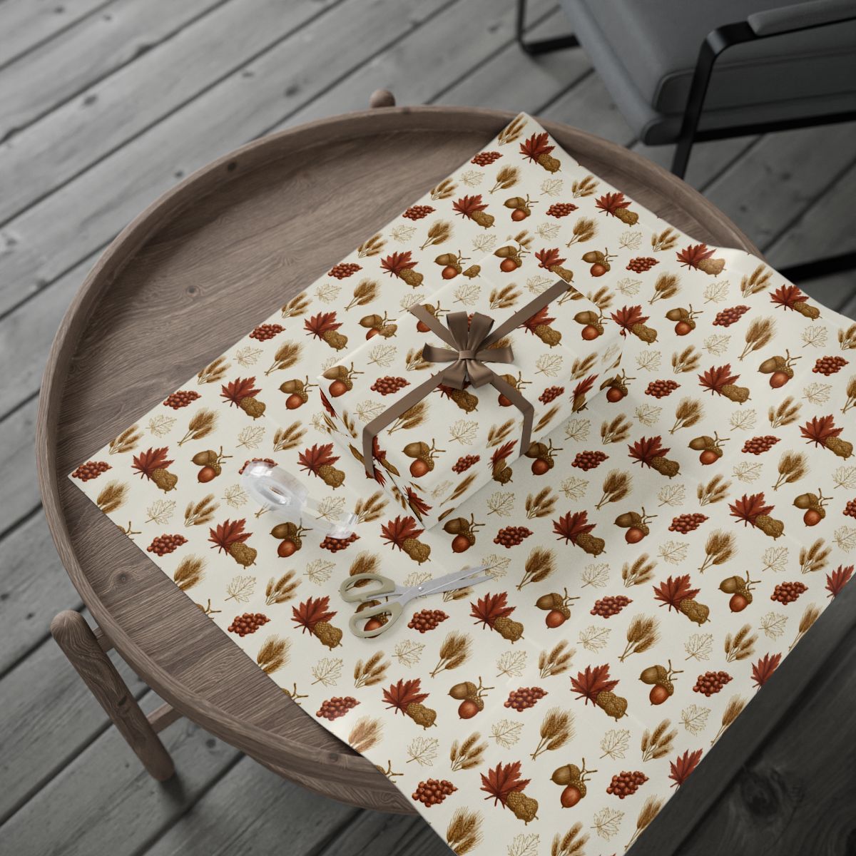 Acorns & Maple Leaves Wrapping Paper