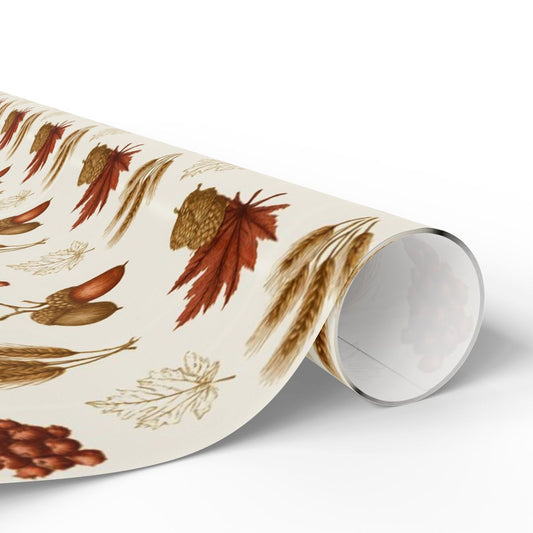 Acorns & Maple Leaves Wrapping Paper