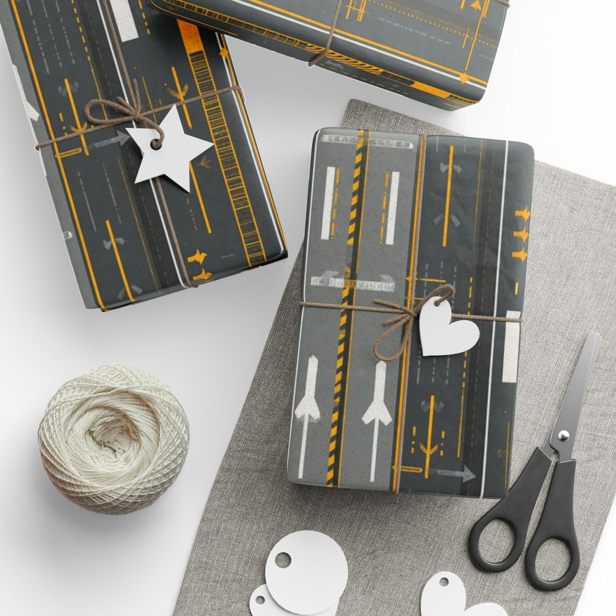 Airport & Runway Pattern Wrapping Paper — Directional No. 003